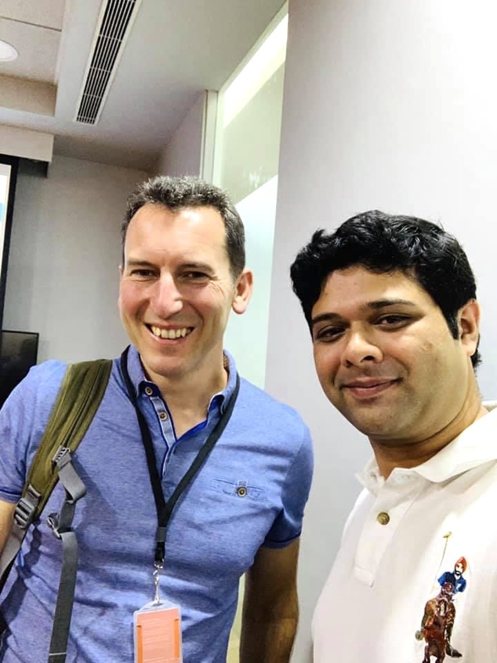 Ashay and Amex Smola (Senior Principal Researcher and Machine Learning Program Leader) after attending a talk by the latter on Reinforcement Learning at Swiggy.