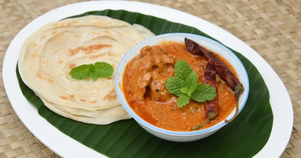 Parotta with Nadan Chicken Curry